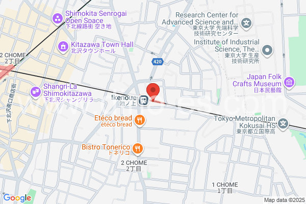 池ノ上メンズエステの地図です。map of Ikenoue station where spa and massage salons are located