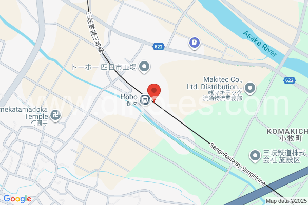 保々メンズエステの地図です。map of Hobo station where spa and massage salons are located