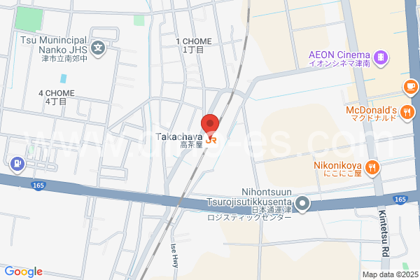 高茶屋メンズエステの地図です。map of Takachaya station where spa and massage salons are located