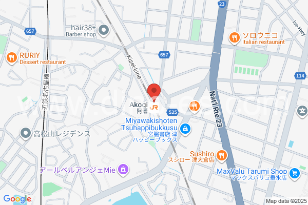 阿漕メンズエステの地図です。map of Akogi station where spa and massage salons are located