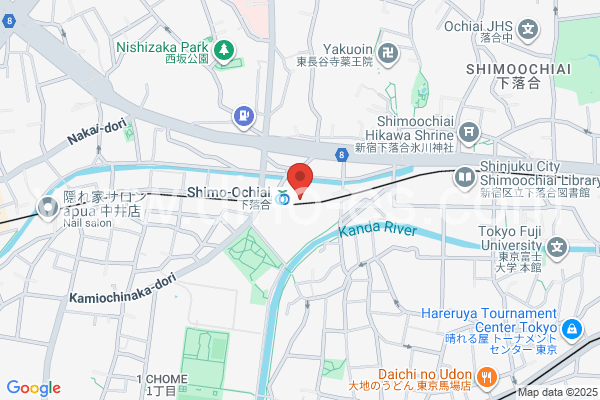 下落合メンズエステの地図です。map of Shimo-Ochiai station where spa and massage salons are located