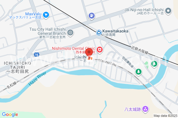 一志メンズエステの地図です。map of Ichishi station where spa and massage salons are located