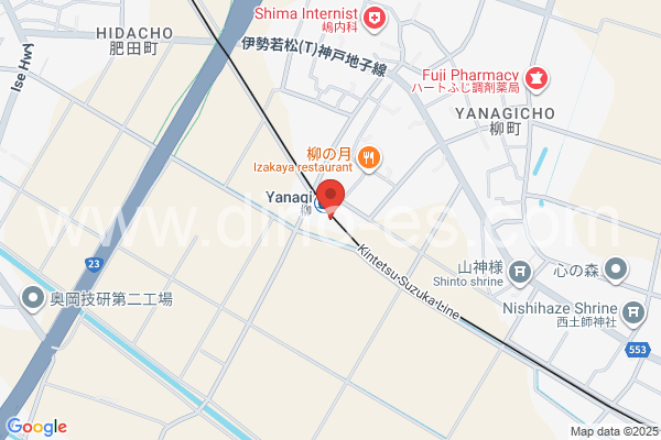 柳メンズエステの地図です。map of Yanagi station where spa and massage salons are located