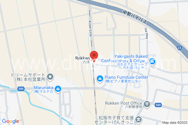 六軒(三重)メンズエステの地図です。map of Rokken station where spa and massage salons are located
