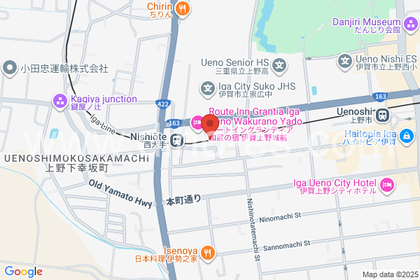 西大手メンズエステの地図です。map of Nishi-Ōte station where spa and massage salons are located
