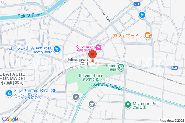 宮川メンズエステの地図です。map of Miyagawa station where spa and massage salons are located