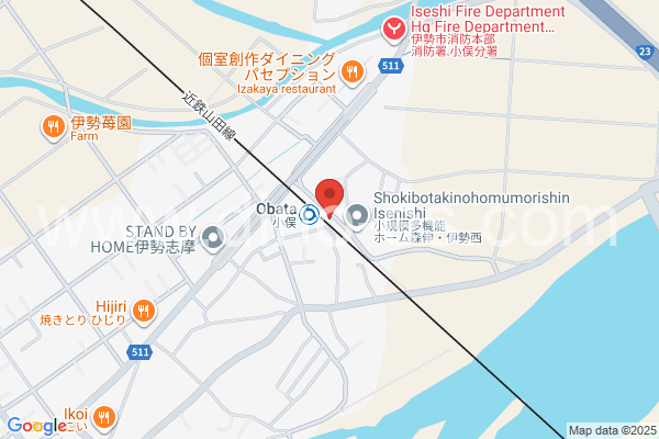 小俣(三重)メンズエステの地図です。map of Obata station where spa and massage salons are located
