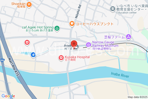 阿下喜メンズエステの地図です。map of Ageki station where spa and massage salons are located