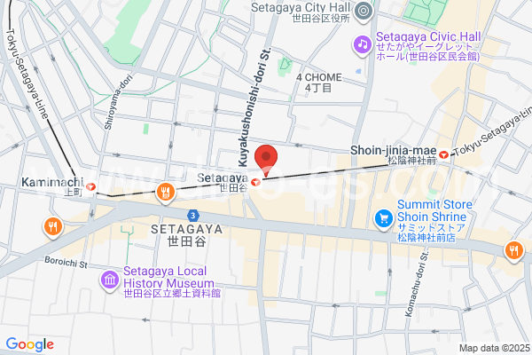 世田谷メンズエステの地図です。map of Setagaya station where spa and massage salons are located