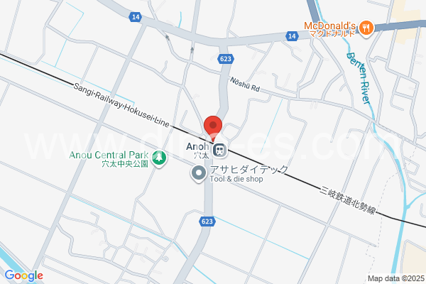 穴太(三重)メンズエステの地図です。map of Anō station where spa and massage salons are located