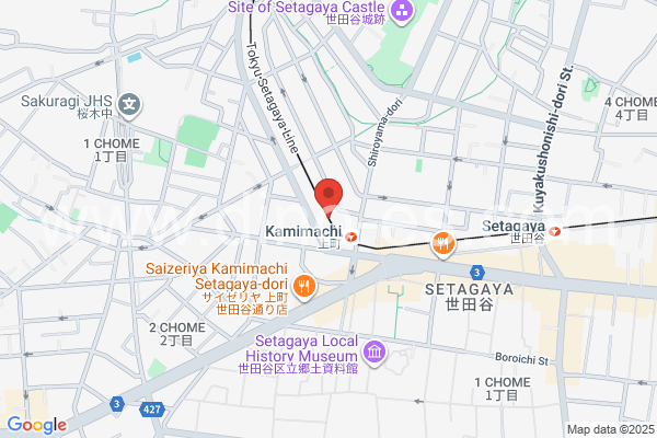 上町メンズエステの地図です。map of Kamimachi station where spa and massage salons are located