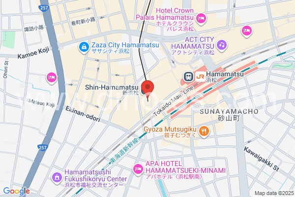 新浜松メンズエステの地図です。map of Shin-Hamamatsu station where spa and massage salons are located