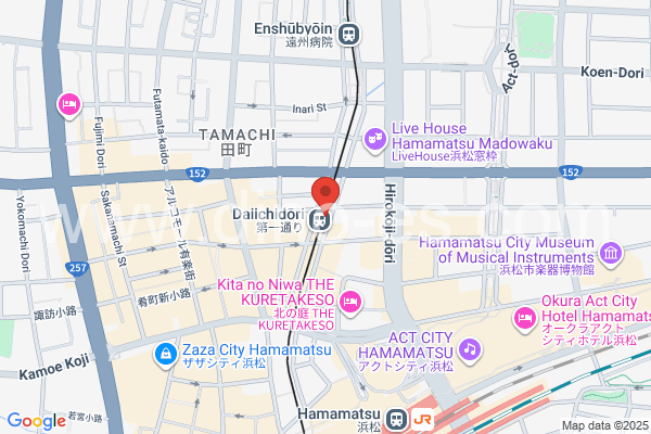 第一通りメンズエステの地図です。map of Daiichidōri station where spa and massage salons are located