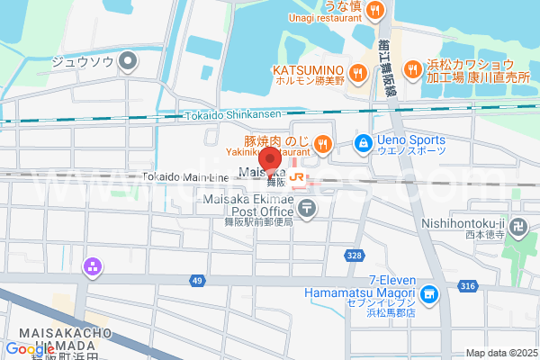舞阪メンズエステの地図です。map of Maisaka station where spa and massage salons are located