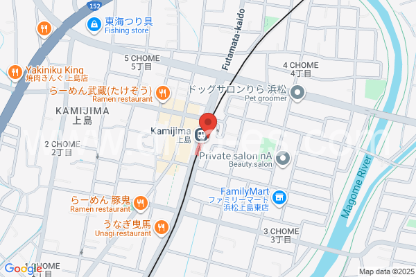 上島メンズエステの地図です。map of Kamijima station where spa and massage salons are located
