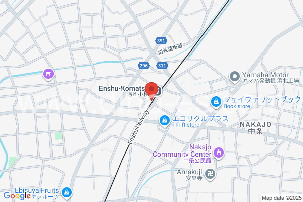 遠州小松メンズエステの地図です。map of Enshū-Komatsu station where spa and massage salons are located