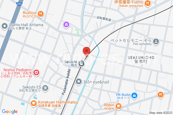 積志メンズエステの地図です。map of Sekishi station where spa and massage salons are located