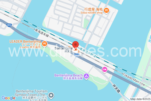 弁天島メンズエステの地図です。map of Bentenjima station where spa and massage salons are located