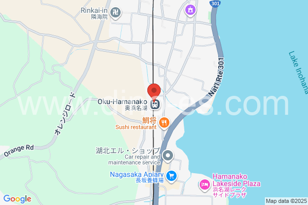 奥浜名湖メンズエステの地図です。map of Okuhamanako station where spa and massage salons are located