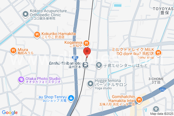 遠州芝本メンズエステの地図です。map of Enshū-Shibamoto station where spa and massage salons are located