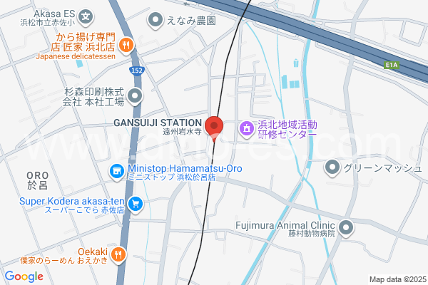 遠州岩水寺メンズエステの地図です。map of Enshū-Gansuiji station where spa and massage salons are located