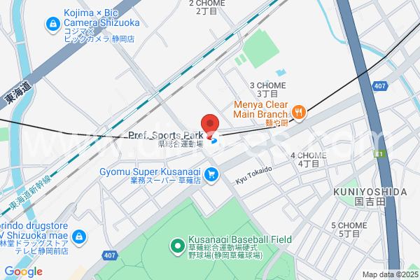 県総合運動場メンズエステの地図です。map of Ken-sōgō-undōjō station where spa and massage salons are located