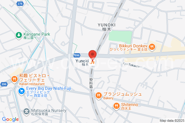 柚木メンズエステの地図です。map of Yunoki station where spa and massage salons are located