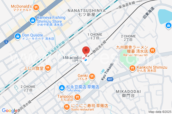 御門台メンズエステの地図です。map of Mikadodai station where spa and massage salons are located