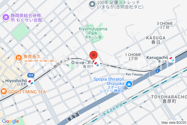 音羽町メンズエステの地図です。map of Otowachō station where spa and massage salons are located