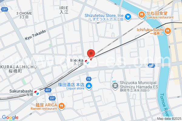 入江岡メンズエステの地図です。map of Irieoka station where spa and massage salons are located