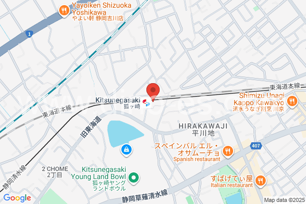 狐ヶ崎メンズエステの地図です。map of Kitsunegasaki station where spa and massage salons are located