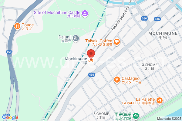 用宗メンズエステの地図です。map of Mochimune station where spa and massage salons are located