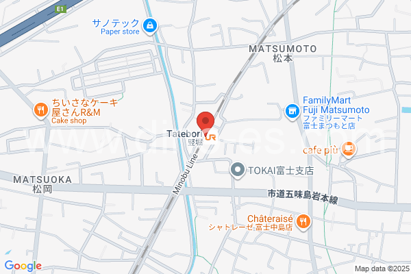 竪堀メンズエステの地図です。map of Tatebori station where spa and massage salons are located