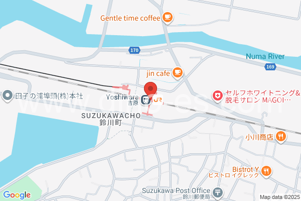 吉原メンズエステの地図です。map of Yoshiwara station where spa and massage salons are located