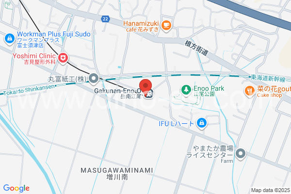 岳南江尾メンズエステの地図です。map of Gakunan-Enoo station where spa and massage salons are located