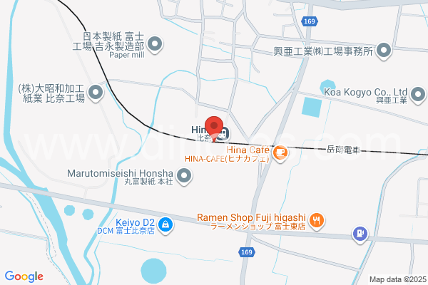 比奈メンズエステの地図です。map of Hina station where spa and massage salons are located