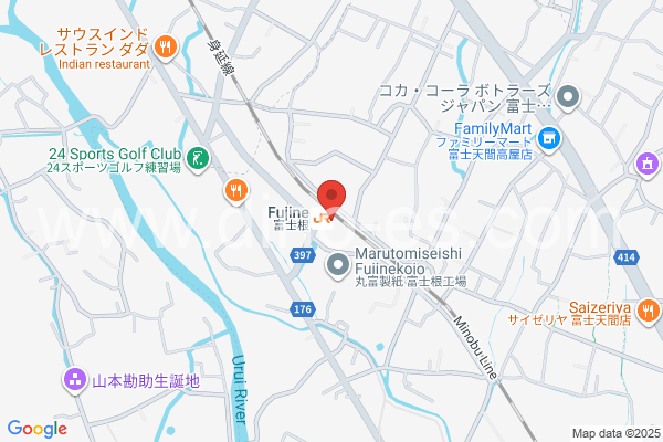富士根メンズエステの地図です。map of Fujine station where spa and massage salons are located