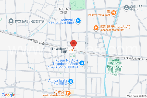 豊田町メンズエステの地図です。map of Toyodachō station where spa and massage salons are located