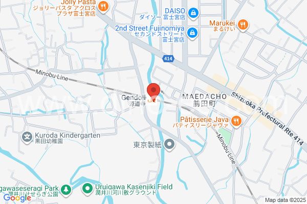 源道寺メンズエステの地図です。map of Gendōji station where spa and massage salons are located