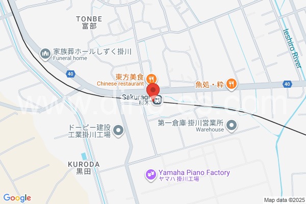 桜木(静岡)メンズエステの地図です。map of Sakuragi station where spa and massage salons are located