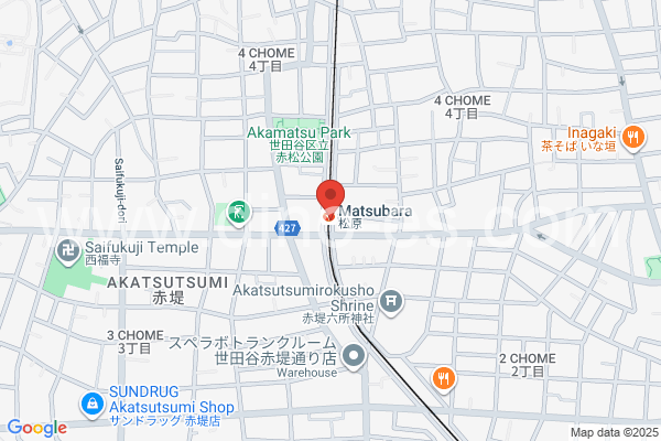 松原(東京)メンズエステの地図です。map of Matsubara station where spa and massage salons are located