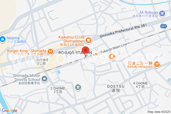 六合メンズエステの地図です。map of Rokugō station where spa and massage salons are located