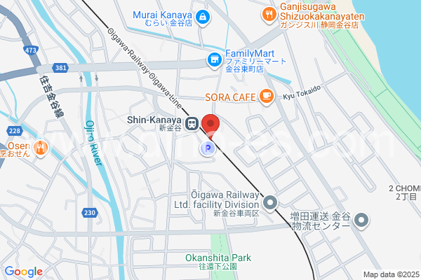 新金谷メンズエステの地図です。map of Shin-Kanaya station where spa and massage salons are located