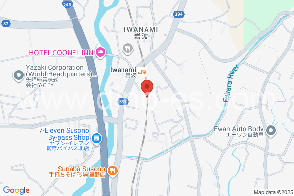 岩波メンズエステの地図です。map of Iwanami station where spa and massage salons are located