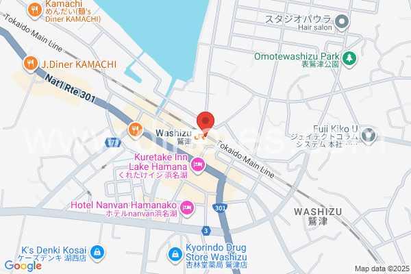 鷲津メンズエステの地図です。map of Washizu station where spa and massage salons are located