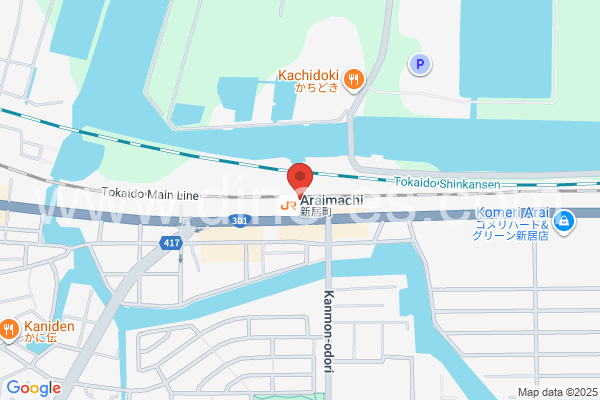 新居町メンズエステの地図です。map of Araimachi station where spa and massage salons are located
