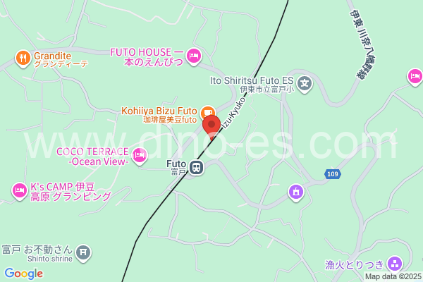 富戸メンズエステの地図です。map of Futo station where spa and massage salons are located