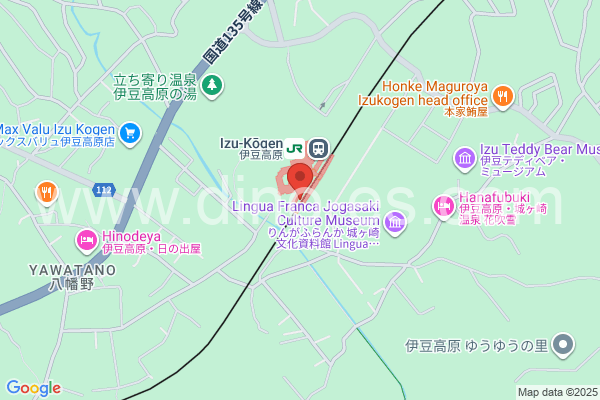伊豆高原メンズエステの地図です。map of Izukōgen station where spa and massage salons are located