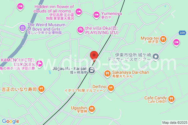 城ヶ崎海岸メンズエステの地図です。map of Jōgasakikaigan station where spa and massage salons are located