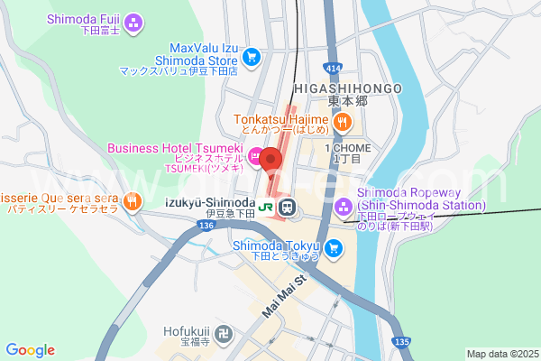 伊豆急下田メンズエステの地図です。map of Izukyu Shimoda station where spa and massage salons are located